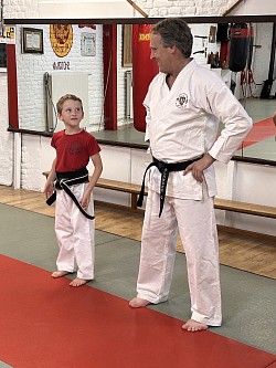 Sensei Gunther and son Matthias lining up!